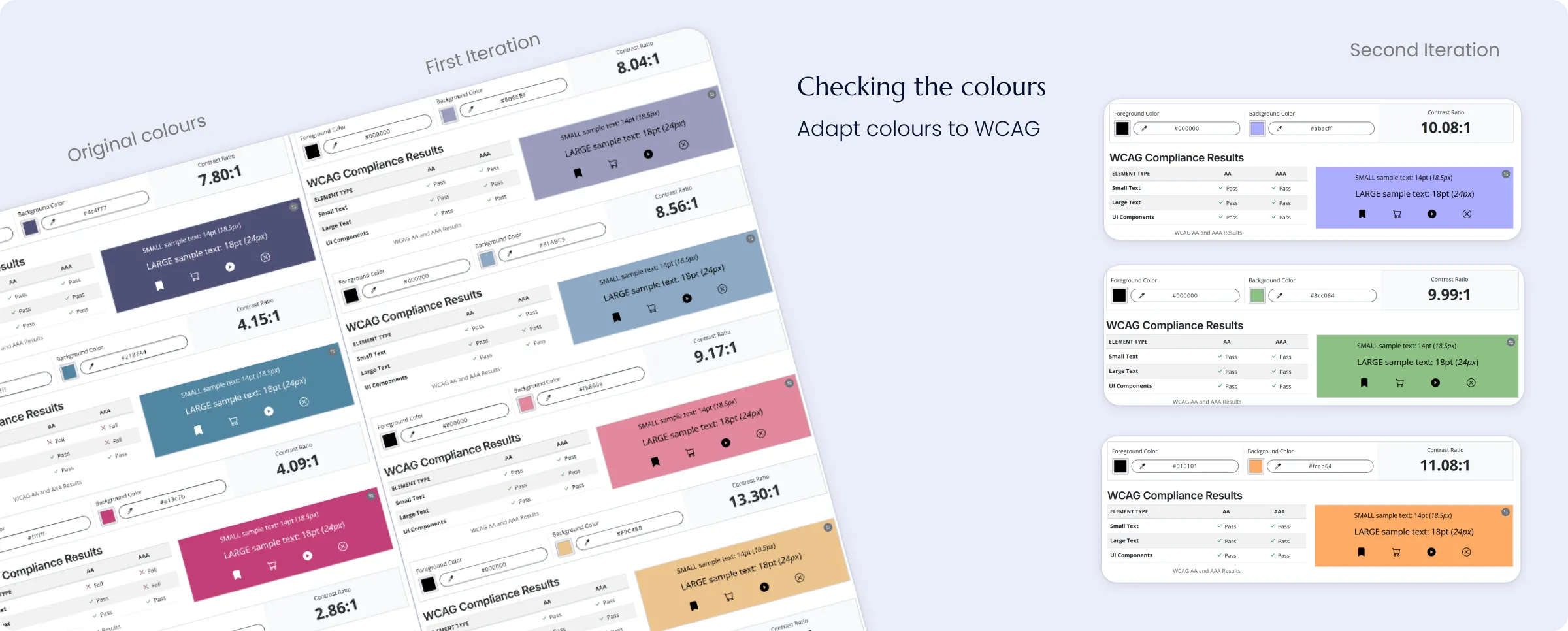 Displays the different Color