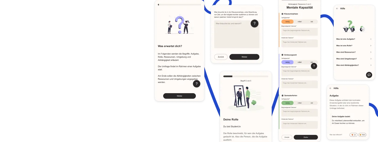Mockups of the Holi App