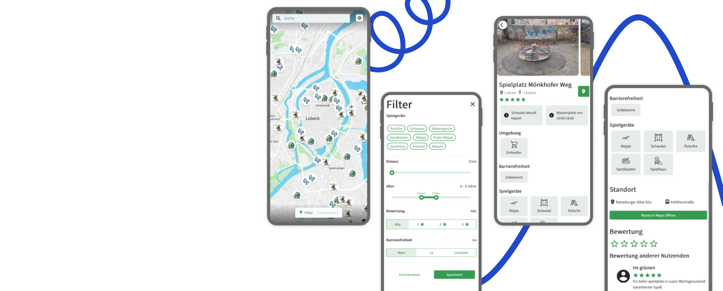 Mockups of the Holi App